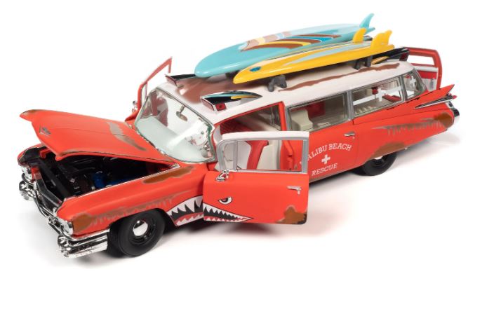 Macheta autoCadillac Eldorado Ambulance Surf Shark (1959) 1:18 AutoWorld