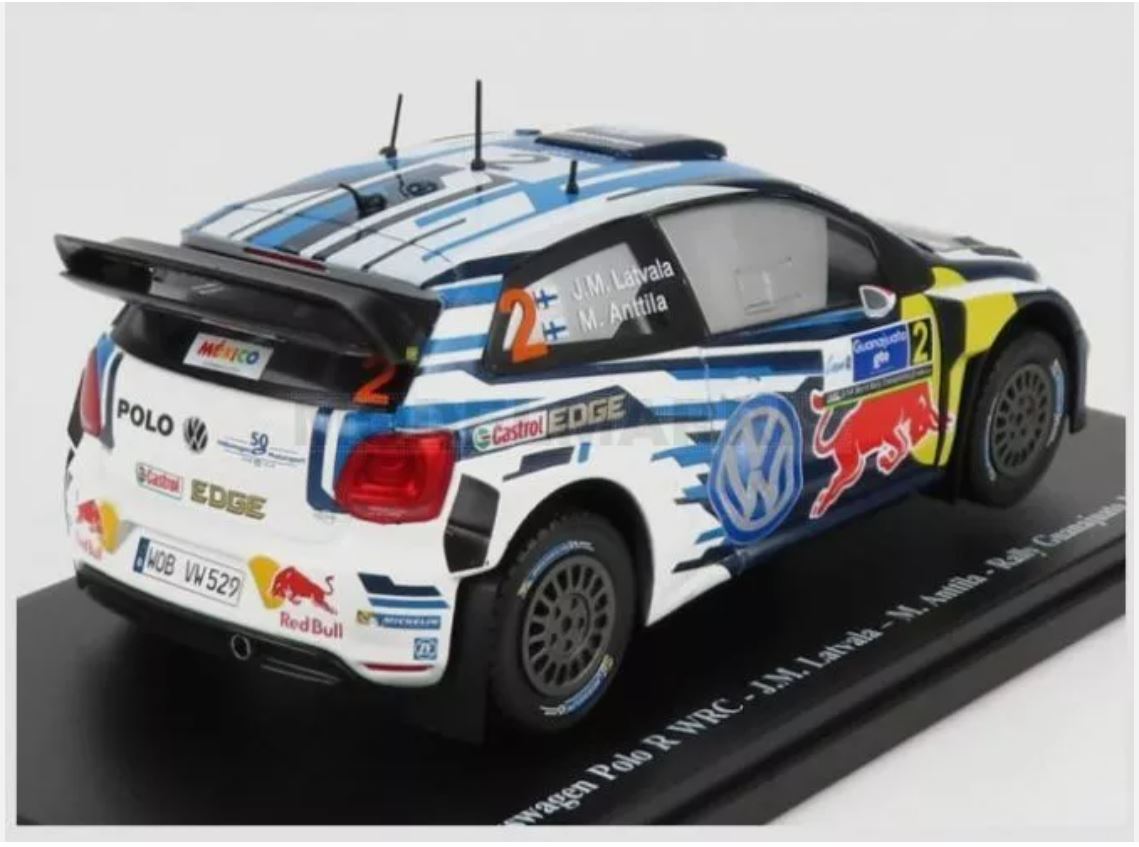 Macheta auto Volkswagen Polo R WRC Team Volkswagen Motorsport Red Bull N. 2, Mexico 2016 J.M. Latvala  1:24 Hachette