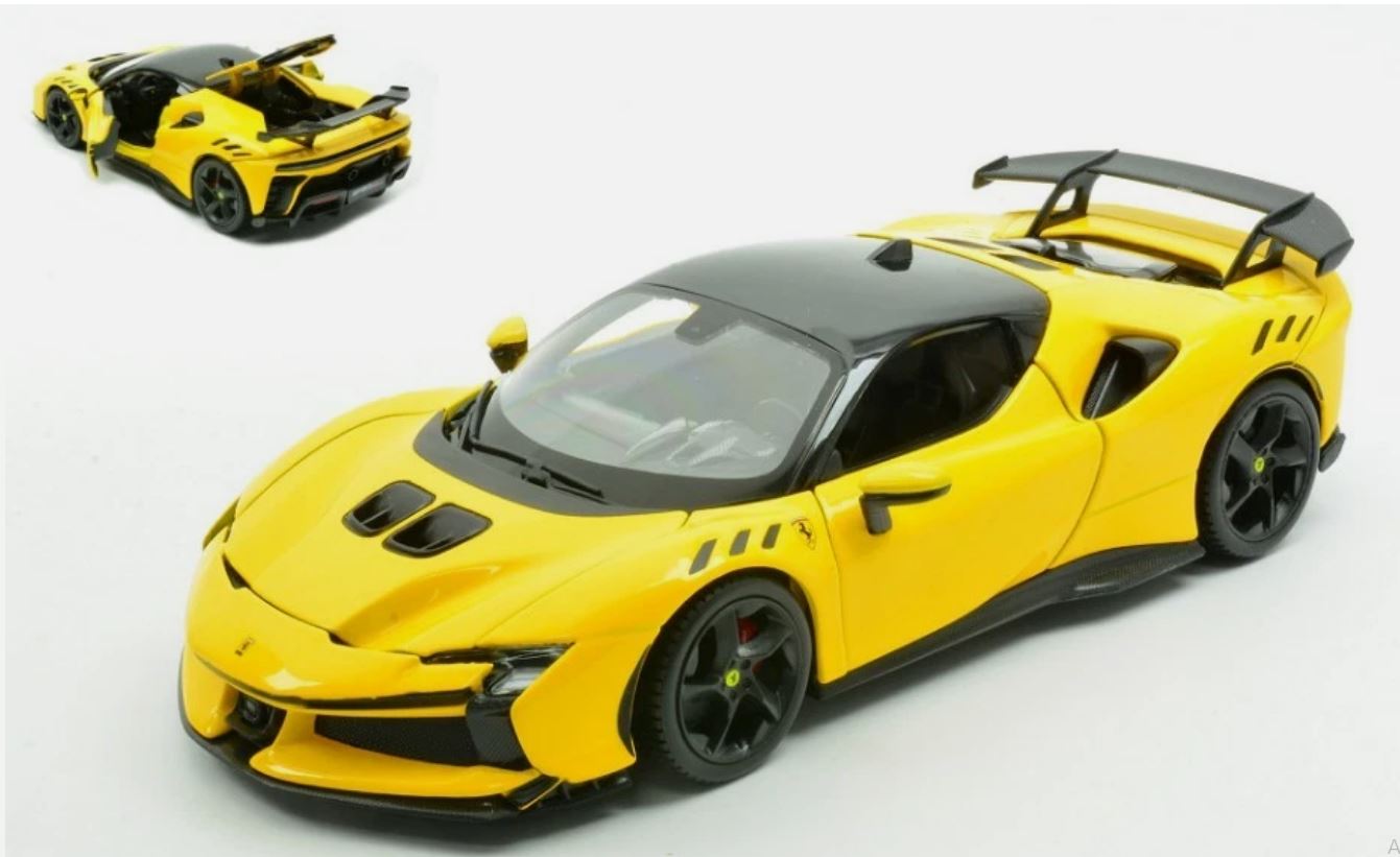 Ferrari SF90 XX Stradale Yellow 2024 1:24 Bburago model car