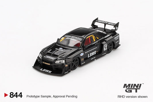 Macheta auto Nissan LB-ER34 Super Silhouette SKYLINE, Black, 2024 (RHD)  1:64 MIniGT