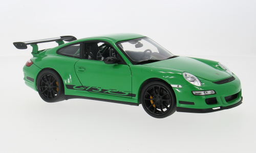 Macheta auto Porsche 911 (997) GT3 RS 2007 verde 1:18 Welly