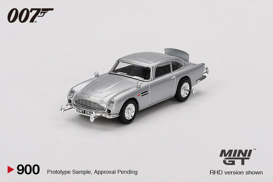 Macheta auto Aston Martin DB5 James Bond 007 “Goldfinger” English Blister Packing, Silver, 1965 (RHD) 1:64 MIniGT