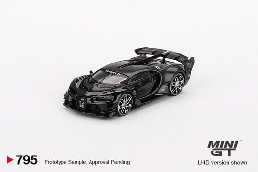 Macheta auto Bugatti Vision Gran Turismo Black, 2015 (LHD) 1:64 MIniGT