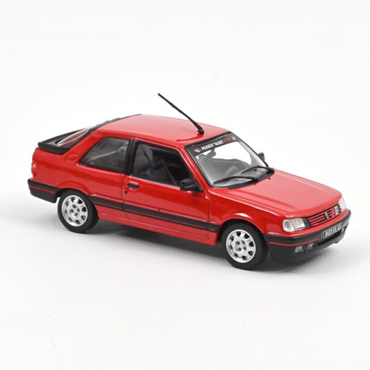 Macheta auto Peugeot 309 GTi 1987 Vallelunga Red with deco PTS 1:43 Norev