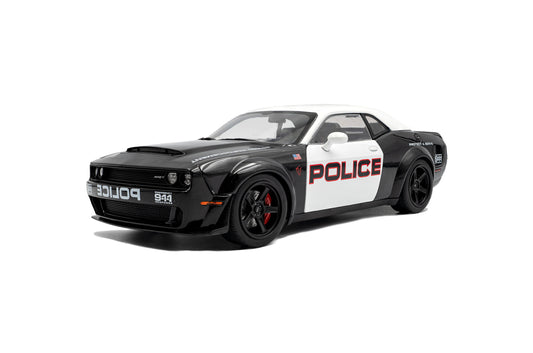 Macheta auto Dodge Challenger Demon R/T Scat Pack Highway police, Black/White, 2023 1:18 Solido