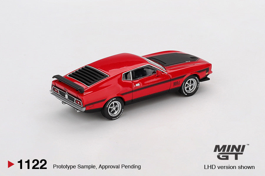 Macheta auto Ford Mustang Mach 1 Race Red 1971 (LHD) 1:64 MIniGT