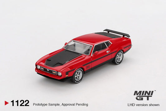 Macheta auto Ford Mustang Mach 1 Race Red 1971 (LHD) 1:64 MIniGT