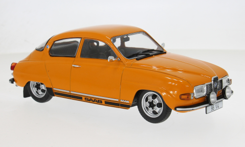 Macheta auto Saab 96 V4 portocaliu 1970 1:18 MCG