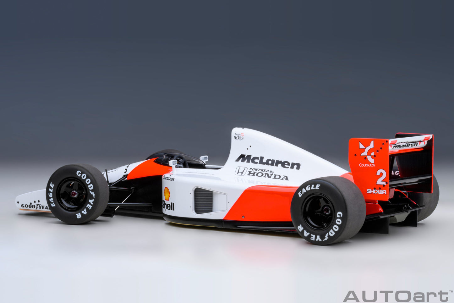 Macheta auto McLaren Honda MP46 F1 1991 #2 G.Berger (with McLaren logo) 1:18 AutoArt