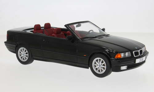Macheta auto BMW 3er (E36) Cabriolet negru 1996 1:18 MCG