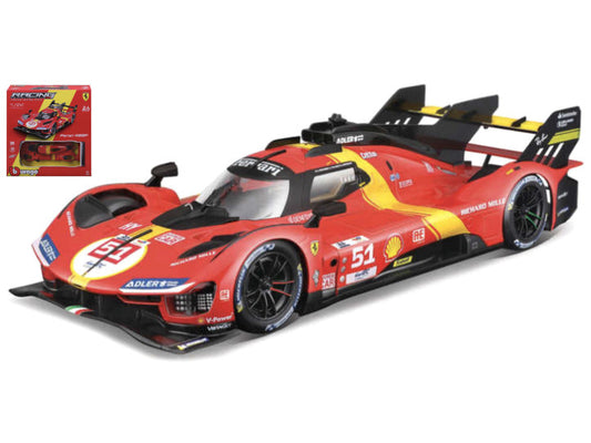 Macheta auto Ferrari 499P #51 CALADO/GIOVINAZZI/PIER GUIDI WINNER 24H LE MANS 2023 KIT 1:24 Bburago