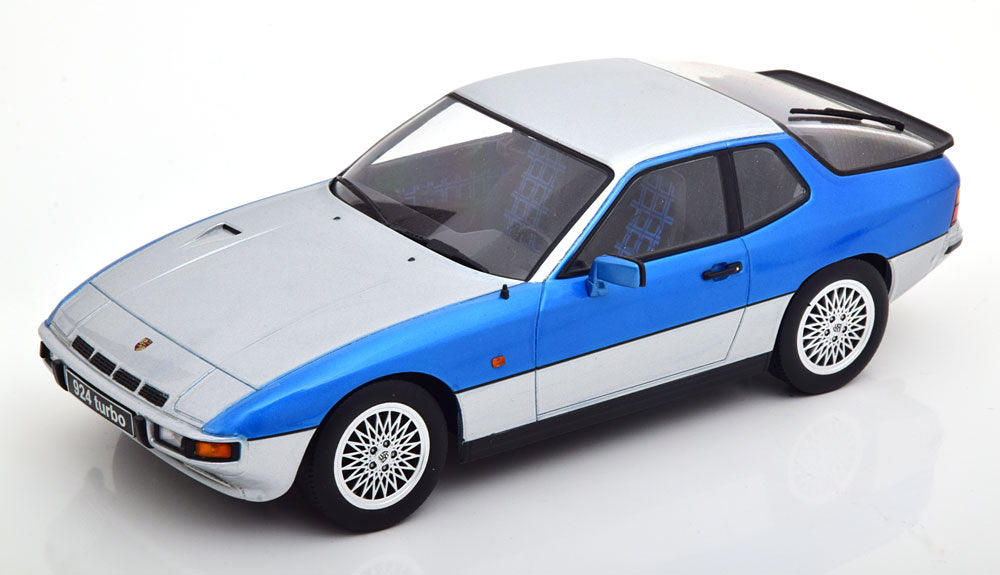 Macheta Porsche 924 Turbo argintiu albastru scara 1:18 KK-Scale