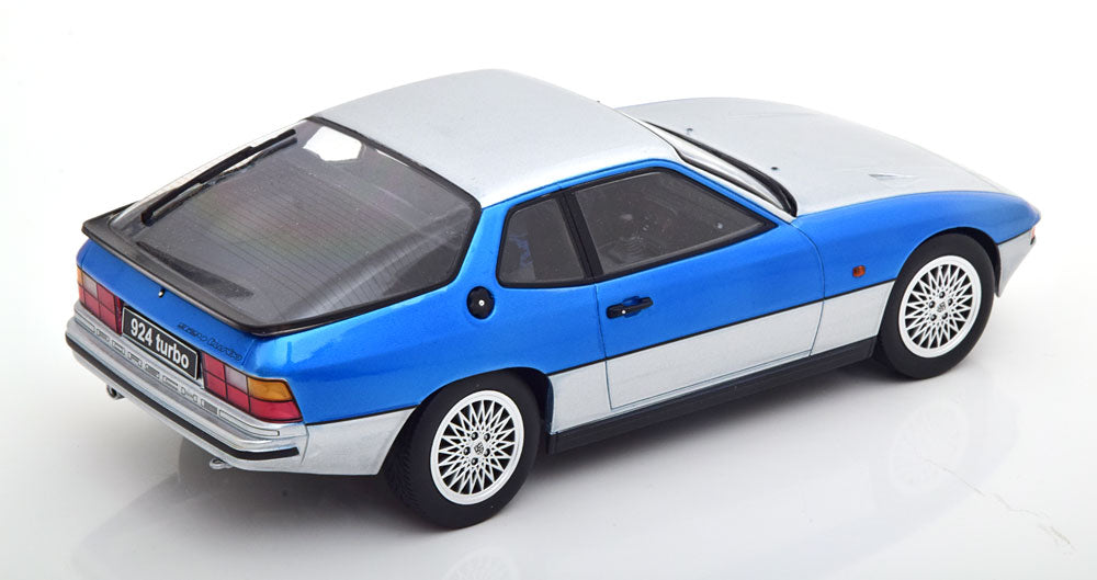 Macheta metalica Porsche 924 Turbo argintiu albastru scara 1:18 KK-Scale
