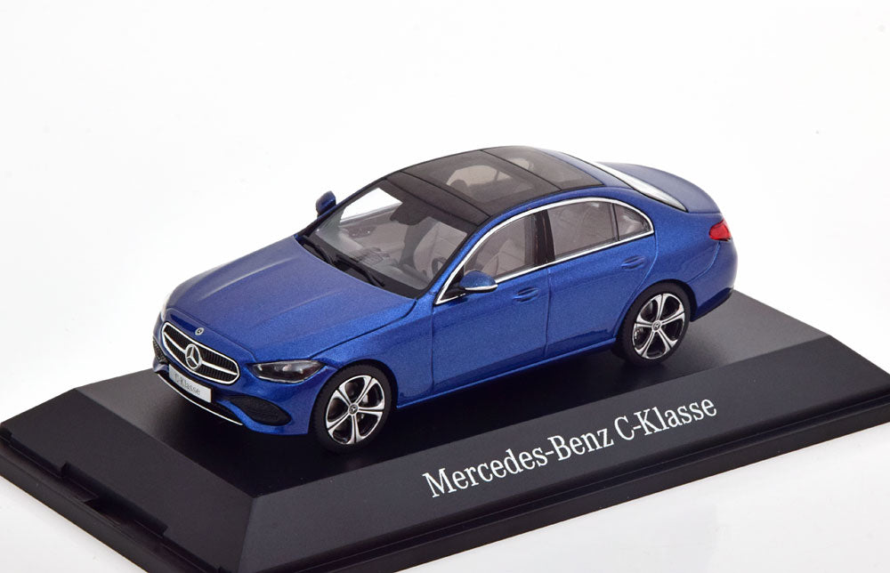 Macheta auto Mercedes C-Class W206 (2021) albastru 1:43 Herpa Dealer