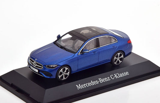 Macheta auto Mercedes C-Class W206 (2021) albastru 1:43 Herpa Dealer