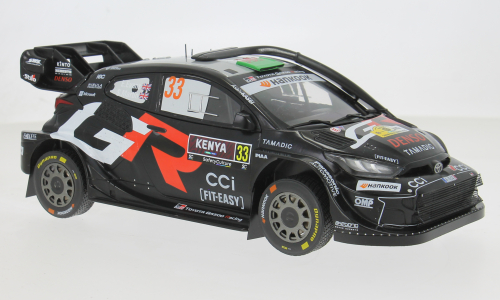 Macheta auto Toyota GR Yaris Rally1, Safari Rallye Kenia, 2025, #33, E.Evans/S.Martin 1:18 IXO