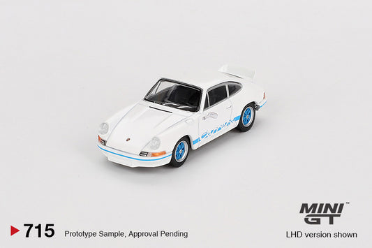 Macheta auto Porsche 911 (901) Carrera RS 2.7 Grand Prix White with Blue Livery 1974 (LHD) 1:64 MIniGT
