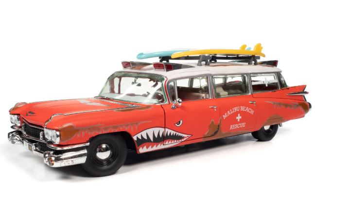 Macheta autoCadillac Eldorado Ambulance Surf Shark (1959) 1:18 AutoWorld