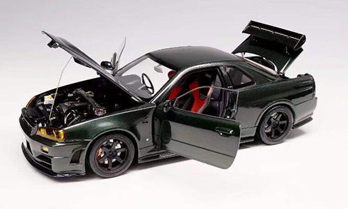 Macheta auto Nissan GT-R Nismo R34 1:18 Verde, Editie limitata 999 pcs - Motorhelix