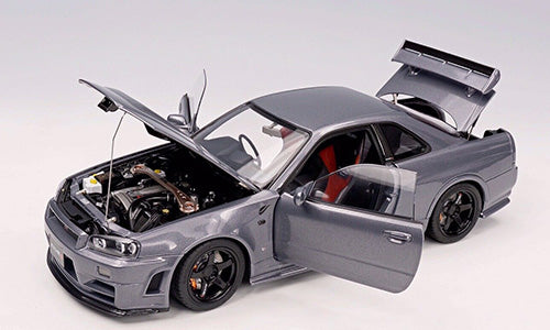 Macheta auto Nissan GT-R Nismo R34 1:18 Gri, Editie limitata 999 pcs - Motorhelix