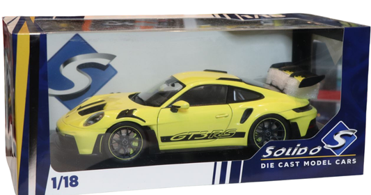 Macheta auto Porsche 911 GT3 RS Neon Lime 1:18 Solido Precomanda