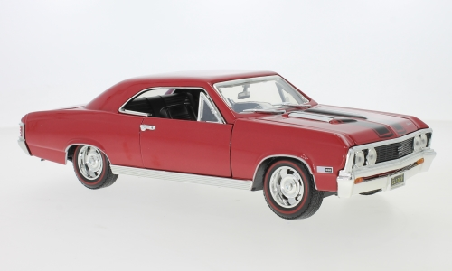 Macheta Chevrolet Chevelle SS 396 rosu-negru 1:18 MotorMax