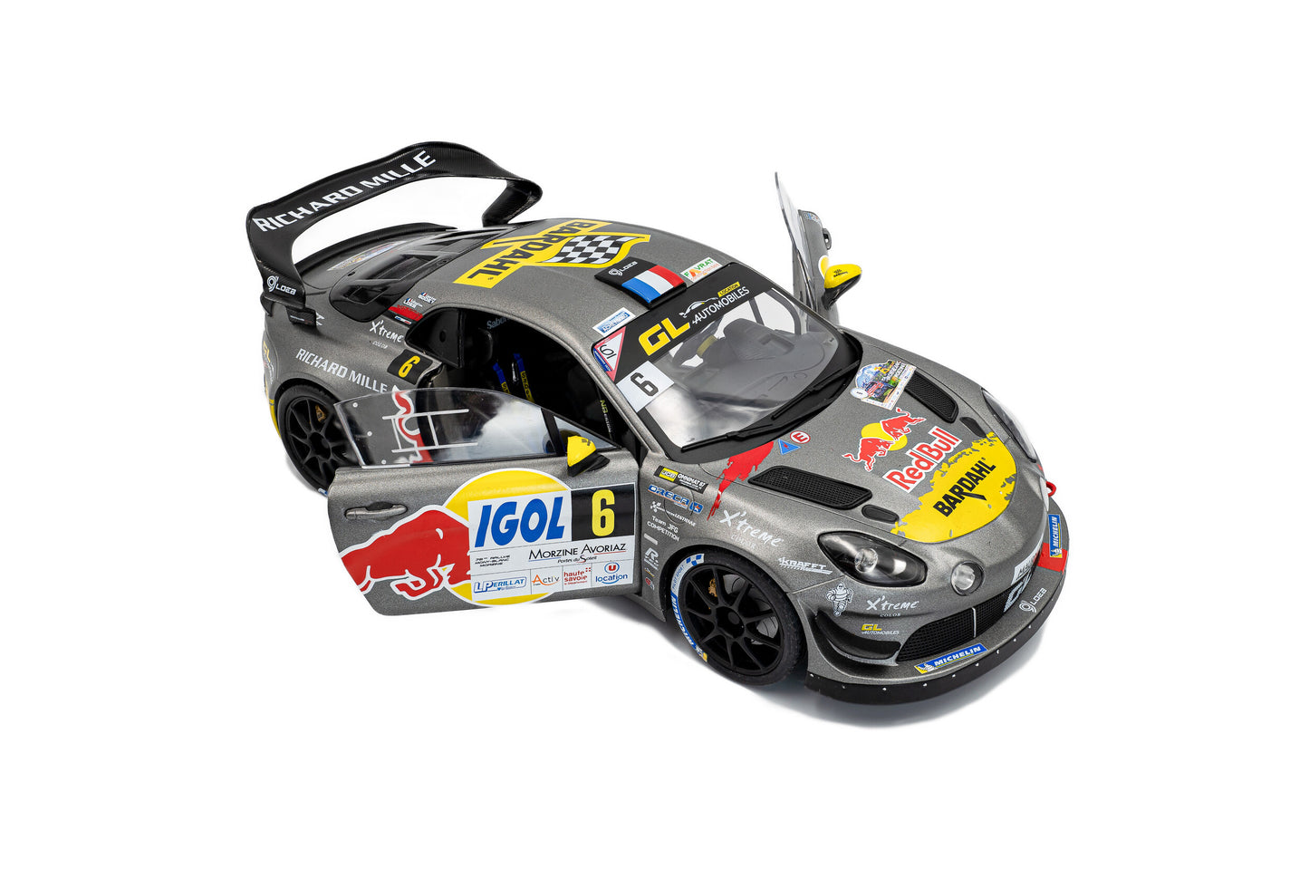 Macheta auto Alpine A110 RGT+ – Rallye du Mont Blanc – 2024 – #6 S.LOEB / L.GODEY 1:18 Solido