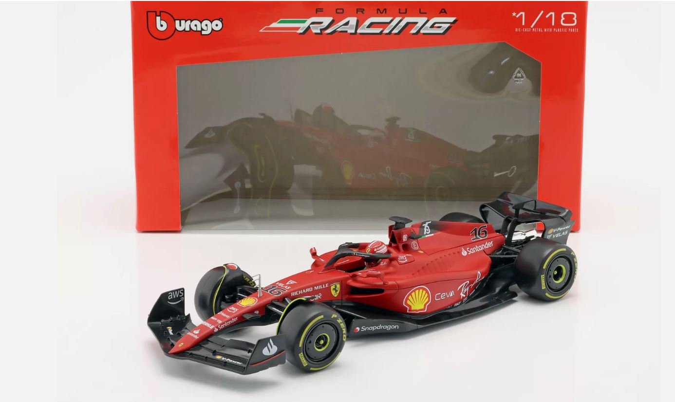 Macheta auto Ferrari F1-75 #16 Formula 1 2022 Charles Leclerc  1:18 Bburago