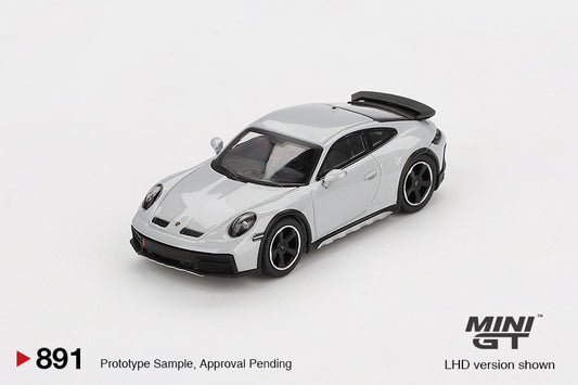 Macheta auto Porsche 911 Dakar, Ice Gray Metallic, 2023 (LHD) 1:64 MIniGT