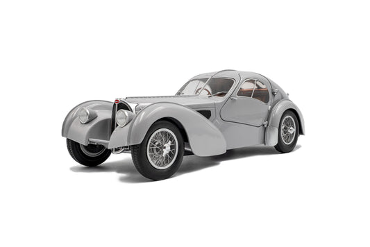 Bugatti Atlantic Type 57 SC – MATTE SILVER – 1937 1:18 Solido model car
