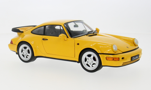 Macheta auto Porsche 964 Turbo galben 1:18 Welly