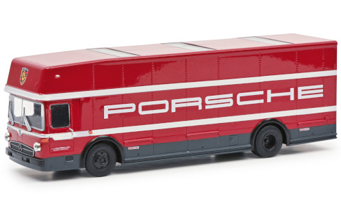 Macheta auto Mercedes O317 Renntrans Porsche 1:64 Schuco