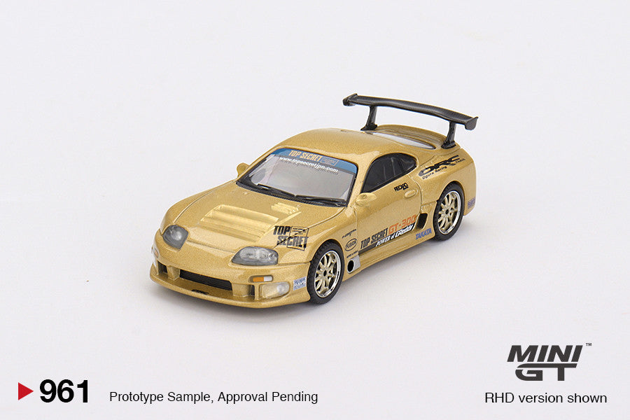 Macheta auto Toyota Supra MK4 (A80) Top Secret GT-300 Top Secret Gold 2023 (RHD)  1:64 MIniGT