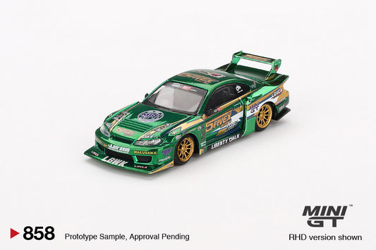 Macheta auto Nissan Silvia (S15) LB-Super Silhouette LBWK 2024 Fausto Racing (RHD) 1:64 MIniGT