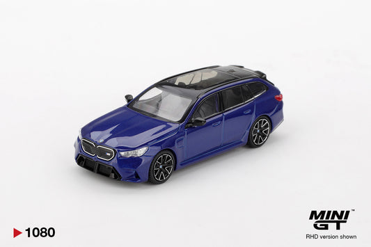 Macheta auto BMW M5 (G99) Touring, Marina Bay Blue Metallic, 2024 (LHD) 1:64 MIniGT