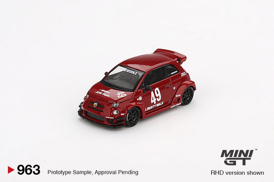 Macheta auto Fiat Abarth 595 #49 LB-WORKS x Abas Red 2024 (LHD) 1:64 MIniGT