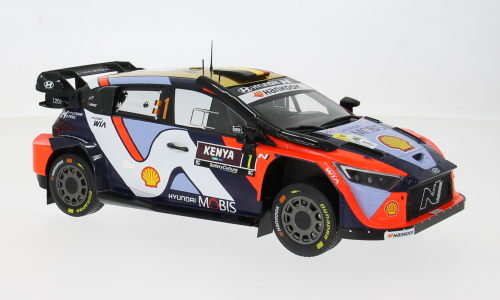 Macheta auto Hyundai i20 N Rally1, Safari Rallye Kenia, 2025, #1, T.Neuville/M.Wydaeghe 1:18 IXO