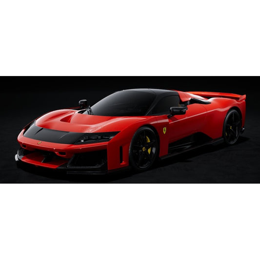 Macheta auto Ferrari F80 2024 Rosso Corsa cu jante negre 1:18 Bburago Signature