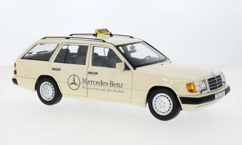 Macheta auto Mercedes 300D T-Model (S124) taxi (D) (1989) 1:18 Norev Dealer Edition