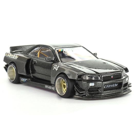 Macheta auto Nissan Skyline GT-R (R34) Kaido Works GReddy V2 1999 1:64 MIniGT /Kaido House