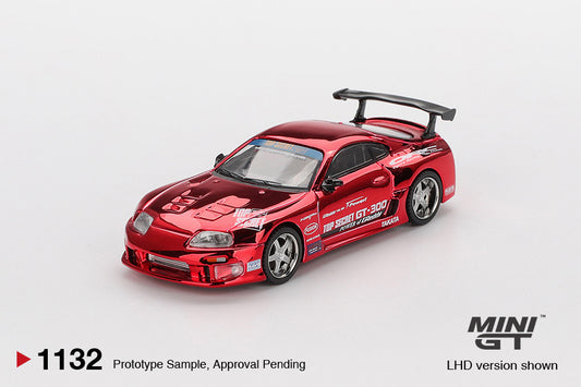 Macheta auto Toyota Supra (A80) Top Secret GT-300 Top Secret Red Chrome 2014 1:64 MIniGT