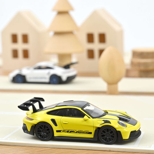 Macheta auto Porsche 911 GT3 RS 2022 Yellow and Black stickers Jet-car 1:43 Norev