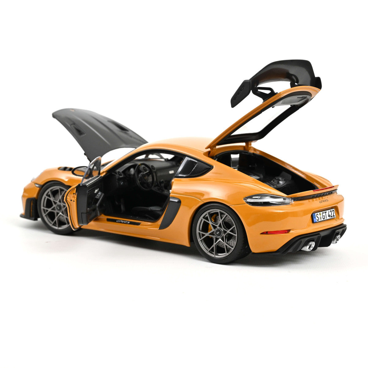 *Precomanda Macheta auto Porsche Cayman GT4 RS w/Weissach 2023 Bahama Yellow Pack 1:18 Norev