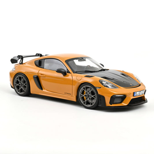 *Precomanda Macheta auto Porsche Cayman GT4 RS w/Weissach 2023 Bahama Yellow Pack 1:18 Norev