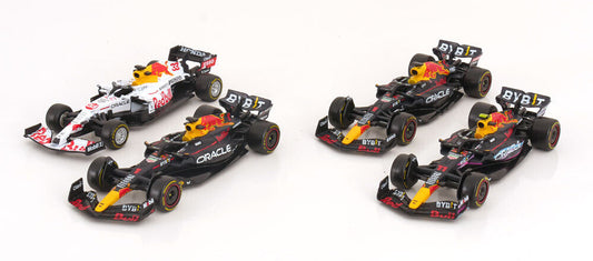 Macheta auto Red Bull Set F1 4X Rb18 Rb19 2023 Verstappen Perez 1:43 Bburago