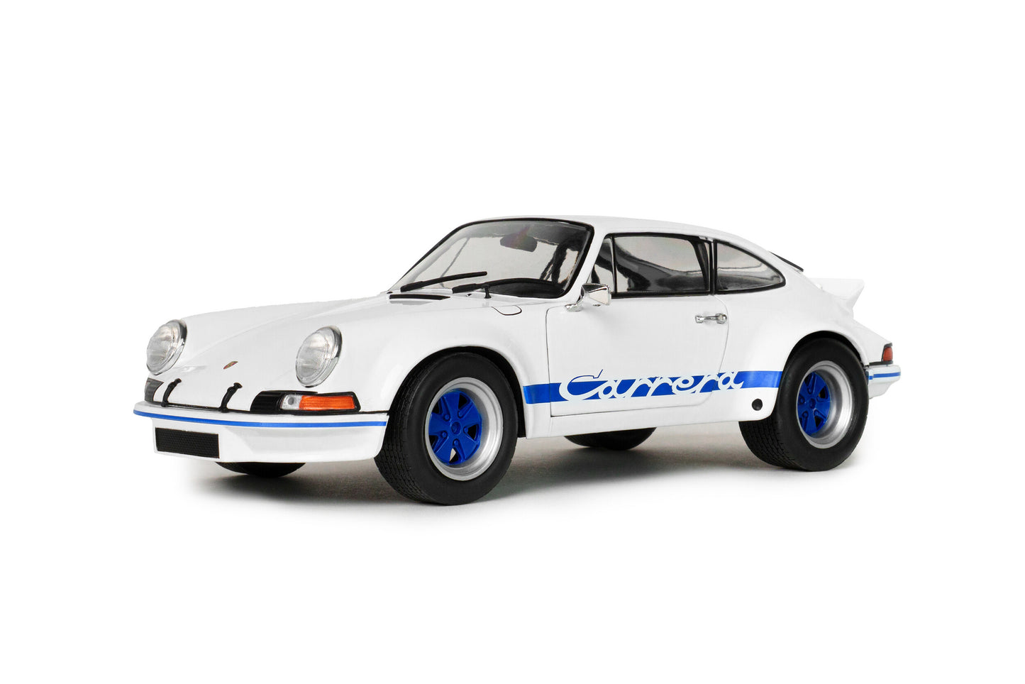 *Precomanda Macheta auto Porsche 911 RSR – White / Blue Carrera Stripes – 1973 1:18 Solido