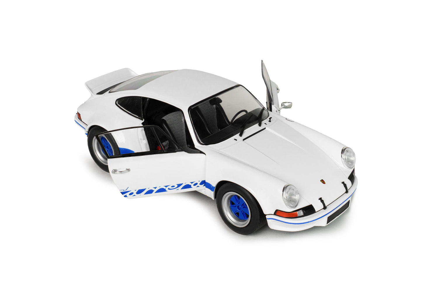 *Precomanda Macheta auto Porsche 911 RSR – White / Blue Carrera Stripes – 1973 1:18 Solido