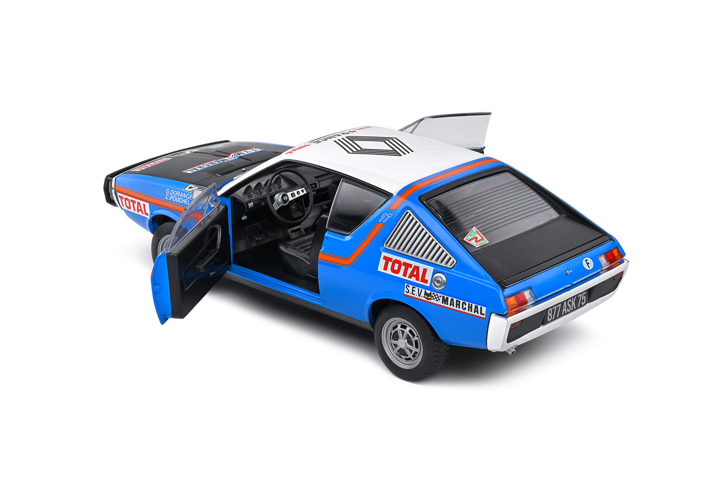 Macheta auto Renault 17 Abidjan Nice Rally 1976 #42 Pouchelon  Dorangeon 1:18 Solido