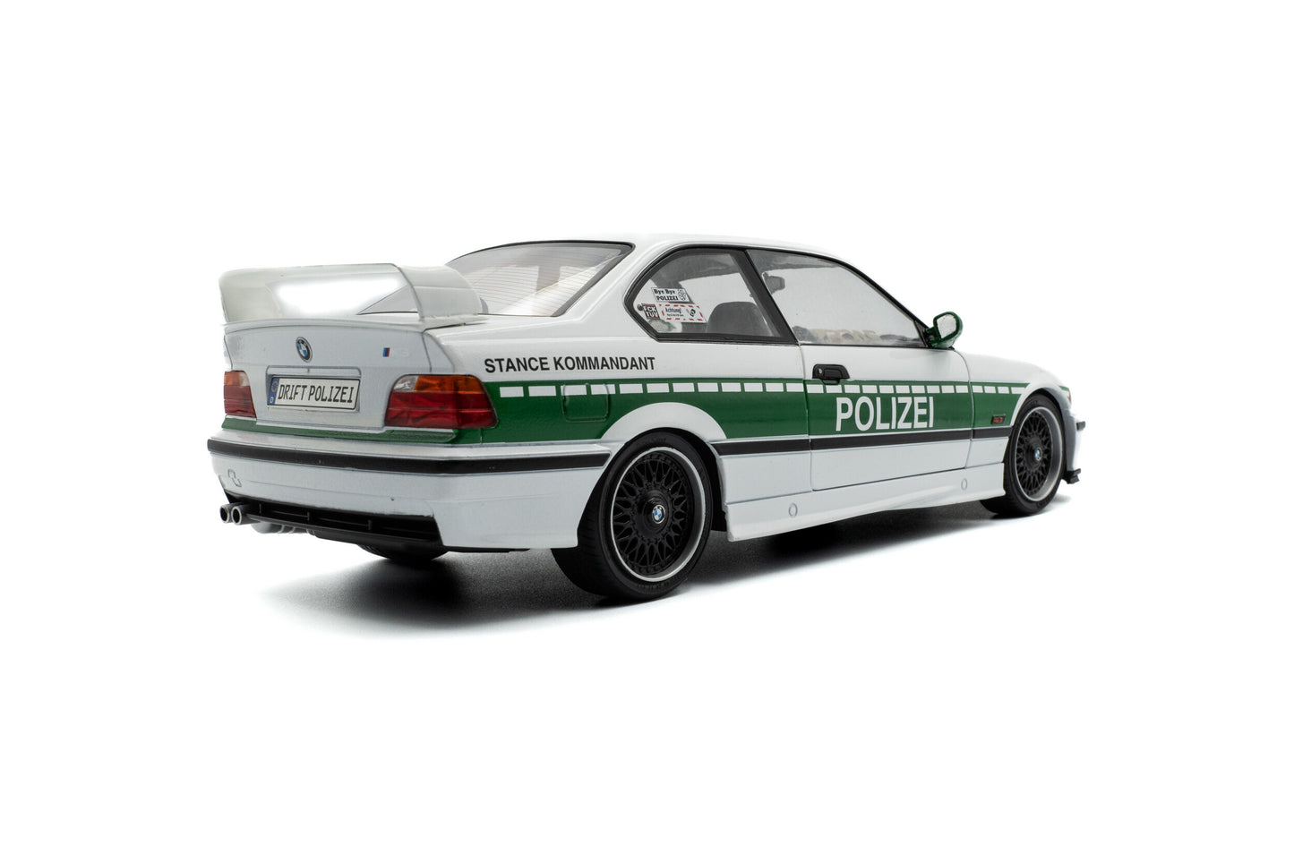 Macheta auto BMW E36 M3 Coupe SOLIDO Works Drift Police, White, 1991 1:18 Solido