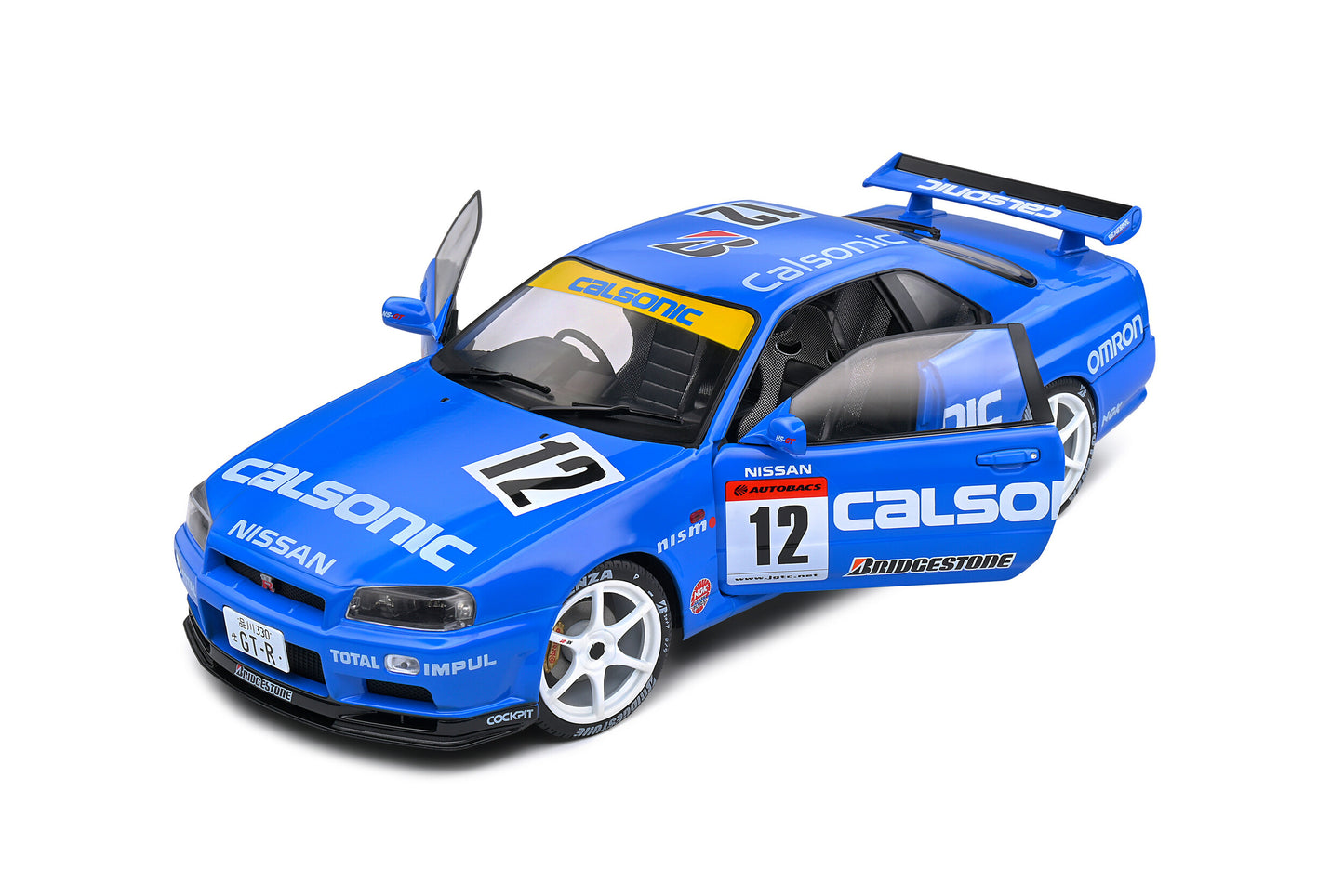 Macheta auto Nissan GT-R (R34) Streetfighter Calsonic Tribute  (2000) 1:18 Solido